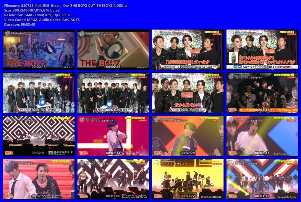 240725 テレビ朝日 Ｂｒｅａｋ　Ｏｕｔ THE BOYZ CUT