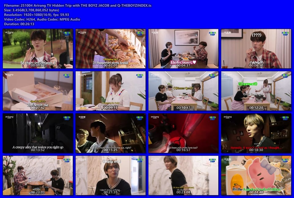 251004 Arirang TV Hidden Trip with THE BOYZ JACOB and Q EP.1