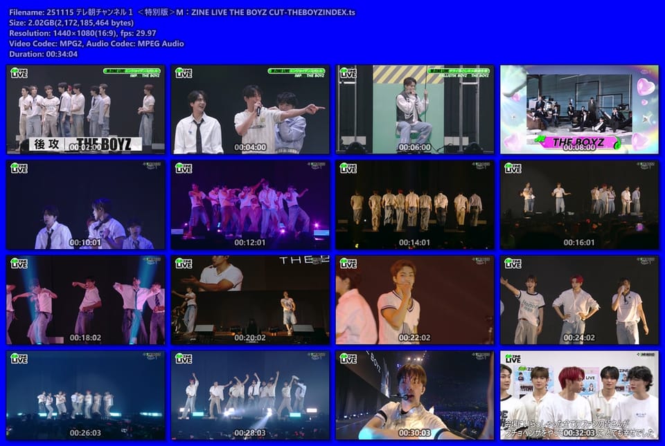 251115 テレ朝チャンネル１ ＜特別版＞M：ZINE LIVE THE BOYZ CUT